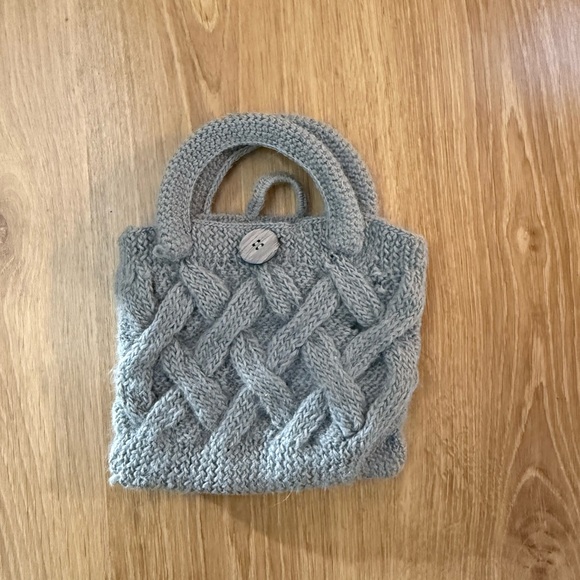 Handbags - Gray Alpaca Knit Handbag